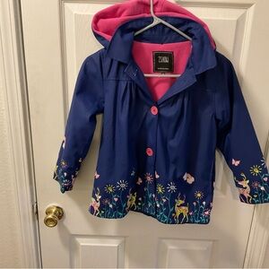 Kids Blue Jacket with Pink Hood